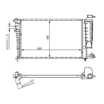 Motor Su Radyatoru P306-Xsara 93-97 1 8-1 6I  Klimali (Sekmanli) Olcu:(610×378×23) ORIS MPE154023