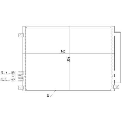 Klima Radyatoru (Kondanser) Fiat 500 Panda 12> 1.2 / 1.4 / 1.3Jtd Multijet Ford Ka 1.2 / 1.3Tdci 08 /> (542×369×16) ORIS CFI767016