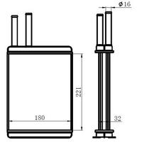 Kalorifer Radyatoru Ducato Em 1 9D/1 9Td/2 0I/2 0Jtd/2 5D/2 5Jtd/2 5Td/2 8Jtd 94-> (221×180×32 ) ORIS KFI013032