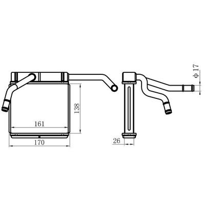 Kalorifer Radyatoru Mazda B-Serisi / Bt-50 Ford Ranger 98- 06 (140×165×26) ORIS KMZ003026