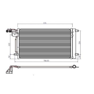 Klima Radyatoru (Kondanser) Polo 1 4I/1 6Tdi 09-> (615×334×16) ORIS CVW608016