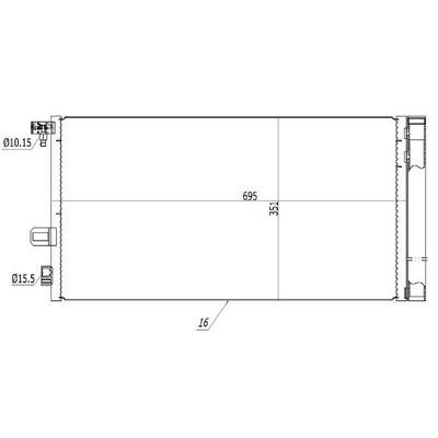 Klima Radyatoru (Kondanser) Renault Fluence 1.6 16V 10> (695×351×16) ORIS CRN839016