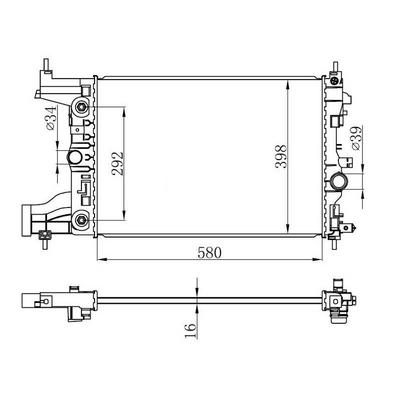 Motor Radyatoru (580×398×16) Astra J Otomatik ORIS BOP544016