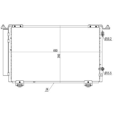 Kondanser Avensis 2.0I 16V-2.4I 16V 03- 650×390×16 ORIS CTO843016