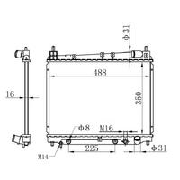 Motor Radyatoru (350×488×16) Yaris 1 3I/1 5I 99-> Otomatik ORIS BTO128016