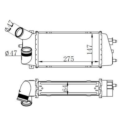 Turbo Sogutucu Radyator(Intercooler) C3 1 4Hdi 16V 02-> (275×147×64) ORIS ICI083064