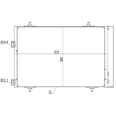 Klima Radyatoru (Kondenser) P508-C5 Iii  Dv6C-Ep6C-Ep6Cdt-Ep6Dt Olcu:(573×361×16) ORIS CPE756016