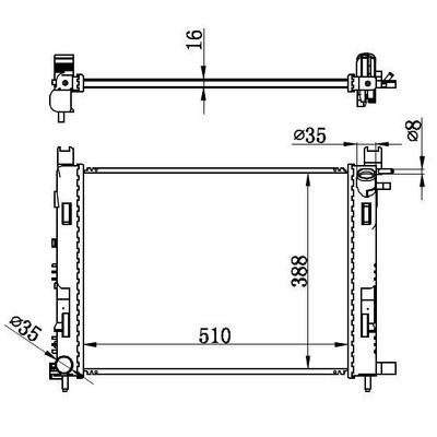 Motor Radyatoru Symbol 1 5Dci 13-> ( 510×378×16 ) ORIS BRN072016