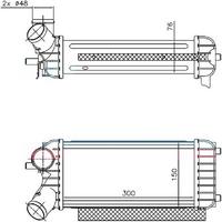 Turbo Intercoll Radyatoru Focus Iii Cb8 11>14 1.6 Tdci Focus Iiii Cew 14> C-Max 06>11 10>15 1.6 Tdci 300×150×76 ORIS IFR508076