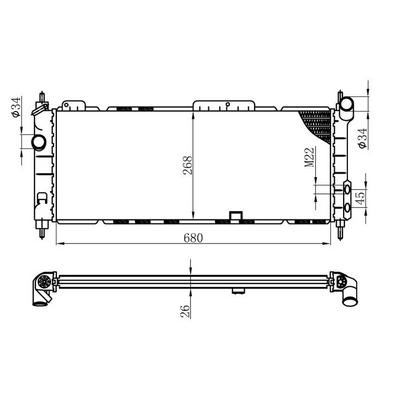 Motor Radyatoru (680×268×26) Combo/Corsa B 1 2I/1 4I Manuel ORIS BOP103026