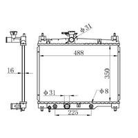 Motor Radyatoru (350×488×16) Yaris 1 0I 99-> Otomatik ORIS BTO126016
