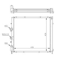 Motor Radyatoru Kangoo 1 9D-Express 1 9 10/97 F9Q Klimasiz (476×416×34) 7700304932 ORIS MRN019034