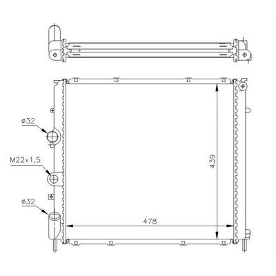 Motor Radyatoru Kangoo 1 9D-Express 1 9 10/97 F9Q Klimasiz (476×416×34) 7700304932 ORIS MRN019034