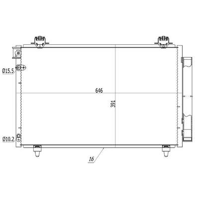 Kondanser Corolla / Verso 1.6I 16V-1.8I 16V-2.0 D4D 04- 646×391×16 ORIS CTO675016