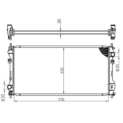 Motor Su Radyatoru (+Ac) Transit V184 2 4Tdci 115Ps / 120Ps / 125Ps 01>06 Klimali Olcu: (770×378×26) ORIS BFR059026