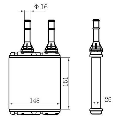 Kalorifer Radyatoru Nissan D22 151×148 (151×147×26) ORIS KNI001026