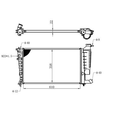 Motor Su Radyatoru P306-Xsara 93-97 1 8-1 6I  Klimali Olcu:(610×378×23) ORIS MPE004023