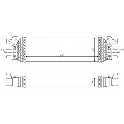 Turbo Radyatoru (Intercooler) Fusion 1 6Tdci 90Ps 02> Mazda 2 03> 1.4 De 450×142×50 ORIS IFR504050