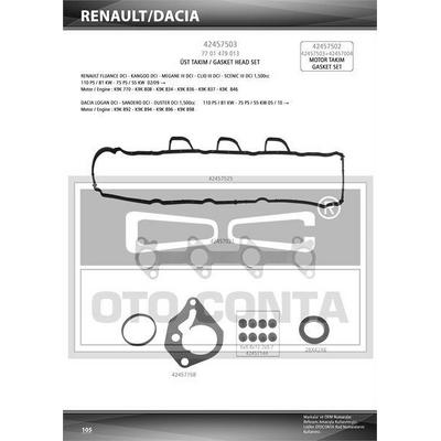 Ust Tk Conta S.K.C'Li (Teflon Keceli ) Subap Lastikli K9K Megane Iii-Duster-Fluence OC 42457503