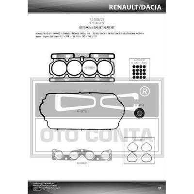 Ust Takim Contasi Keceli Twingo Clio Iii Modus Logan Sandero 1 2 16V D4F OC 40108703