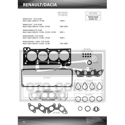 Ust Takim Contasi Keceli Clio Ii Kangoo 1 4 OC 40116103