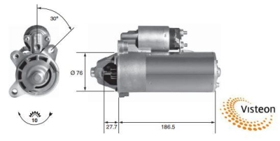 Mars Motoru 12V 10 Dis 2 2 Kw Escort 1 6D / 1 8Td Mondeo I / Ii 1 8Td 92>99 Fiesta 1 8D 89>02 Mazda VISTEON 20-100-01008