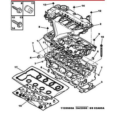 Silindir Kapagi P407 P307 P308 P508 C4 C5 Ii C5 Iii C8 P807 Expert Iii Jumpy Iii P607 Dw10Bted4 2,0 Hdi 16V Focus Ii C Max Mondeo Iv Kuga I Galaxy 2,0Tdci 16V Subapli PSA 0200GP